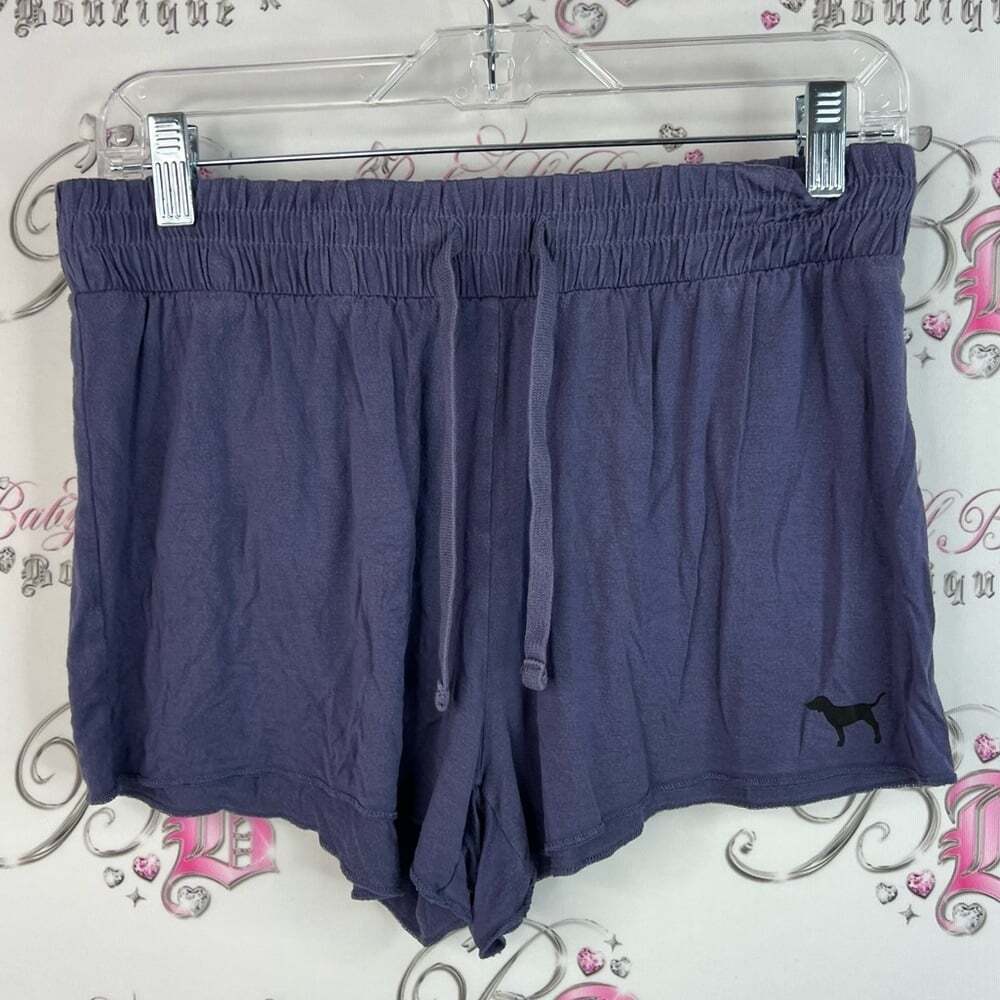 Victoria's Secret Pink shorts purple Lavender Shorts black dog logo flowy